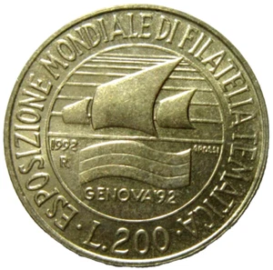 ITALY. 200 LIRE, 1992. UNCIRCULATED. - Picture 1 of 2