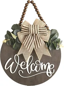 Welcome Sign for Front Door Wreath Decorations for All Seasons Front Porch Decor - Picture 1 of 8