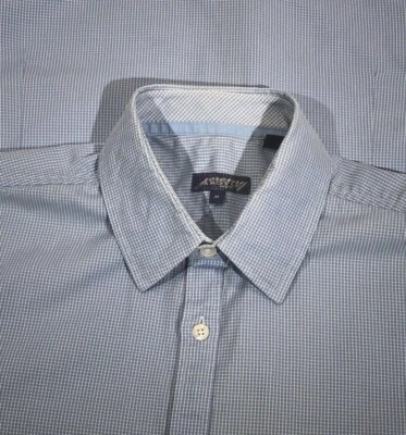 Camisa masculina Jeremy Argyle NYC azul Gingham tamanho M - Imagem 1 de 4