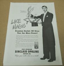 1947 Original Print Advertising Sinclair Opaline Motor Oil Bugs Bunny Zachary Sc