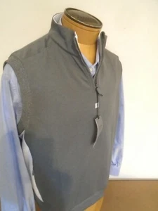 Bobby Jones Rule 18 Performance Fabric Quarter Zip Vest NWT Medium $135 Gray - Picture 1 of 9