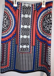 Valerie Stevens Boho-Rock geometrisches Muster elastische Taille bunt Gr. M - Bild 1 von 4