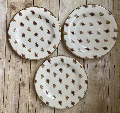 Royal Albert Old Country Roses classic II salad plates 8'' fine china Set of 3 Foto 1 de 4
