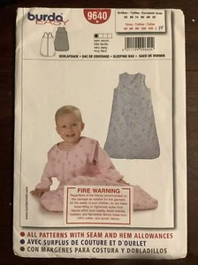 New BURDA Easy Infant Childs Sleeping Bag Pattern No. 9640 Size 3M - 2 Years - Picture 1 of 4