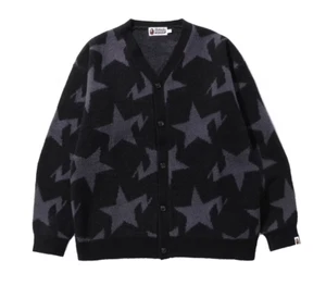 NWT BAPE Sta Pattern Relaxed Fit Knit Cardigan S - Picture 1 of 7