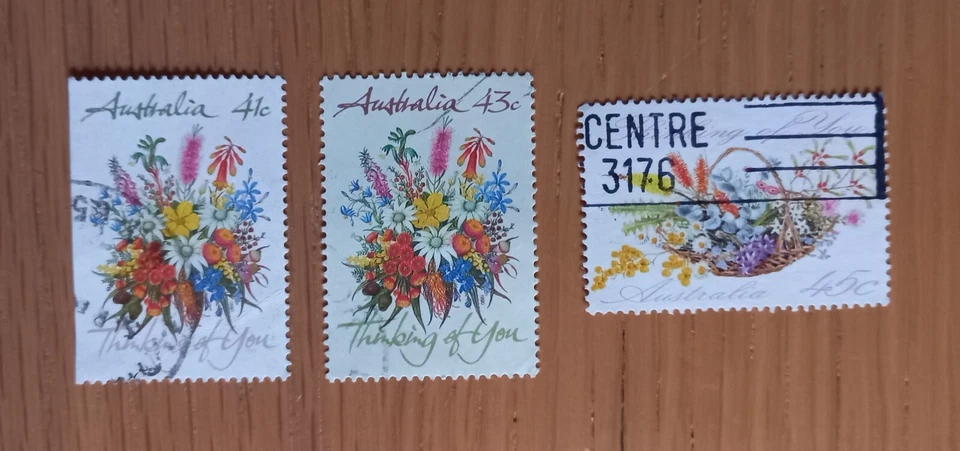 Complete Australia used stamp set: 1990/92 Greetings 'Thinking of You' - Image 1 of 1