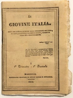 Mazzini G. “LA GIOVINE ITALIA” serie di scritti... Marsiglia Tip. Militare 1832 - Immagine 1 di 3