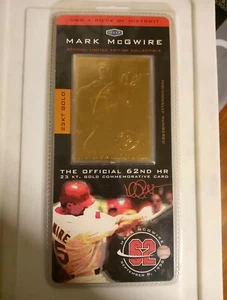 Mark McGwire 23KT GOLD Card Sealed 62ND HOMERUN 1998 Fleer - Picture 1 of 4