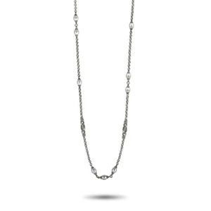 Scott Kay Sterling Silver and Pearl Chain Long Necklace N1717SPBPM54 - Picture 1 of 4