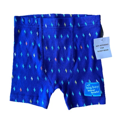 NWT Toddler Boys Underwear 3T Blue Boxer Briefs 100% Cotton - One Size - Image 1 of 3