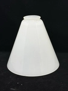 7” Tall White Opalescent Glass Lampshade 2.25” Fitter - Picture 1 of 5