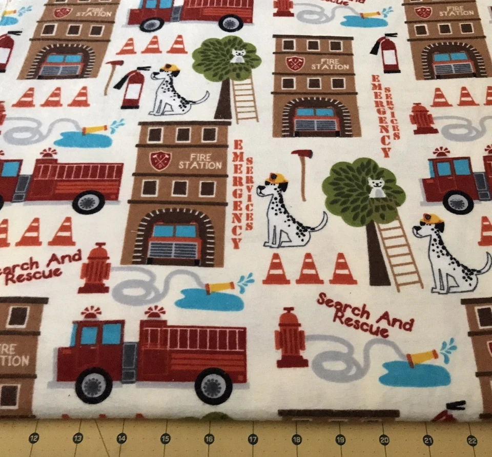 Search and Rescue Emergency Flannel fabric sold by the yard #2293 - Image 1 of 1
