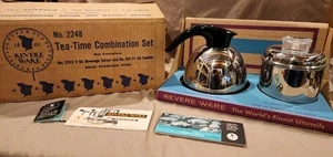 Rare NOS Revere Ware No 2248 Tea-Time Combination Set Buffet Series 1959 W/Box - Picture 1 of 22