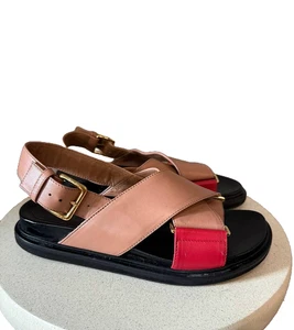 MARNI Fussbett Leather Sandals in Pink, eu 37, US 7 - Picture 1 of 4