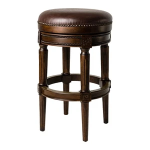 Pullman Backless Swivel Kitchen Bar Stool 30"H, Dark Walnut Finish (Used) - Picture 1 of 6