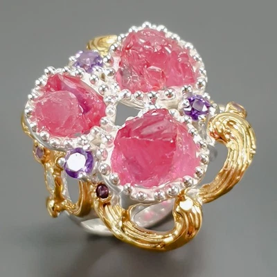 Joyería Diseño Rubí Anillo Plata de Ley 925 Talla 8/R432840 Foto 1 de 4