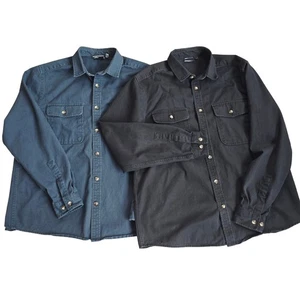 ASOS Bundle Mens Overshirt Button Down Shirt Jacket Shacket - Blue Black XL - Picture 1 of 14