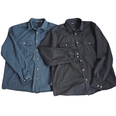 ASOS Bundle Mens Overshirt Button Down Shirt Jacket Shacket - Blue Black XL - Image 1 of 4