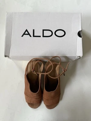 ALDO Mujer Setenta-27 Marrón Gamuza Bloque Tacones Talla 6.5 Foto 1 de 4