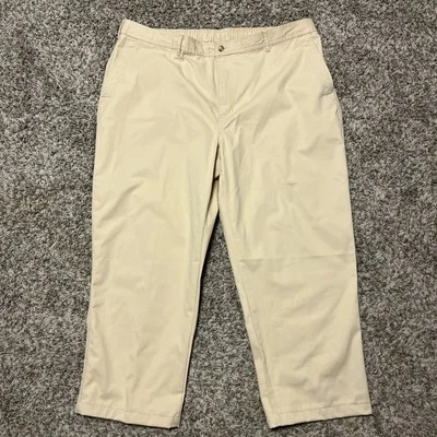 John Blair Relaxed Elastic Waist Light Khaki Tan Pants Men’s 46 M - Image 1 of 4