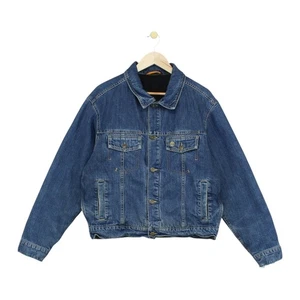 Vintage Timberland Denim Jacket Mens Size M Blue Lined Collared - Picture 1 of 15