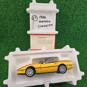 1986 Chevrolet Corvette, 1:24 Franklin Mint Diecast Precision Model Yellow - Picture 1 of 6