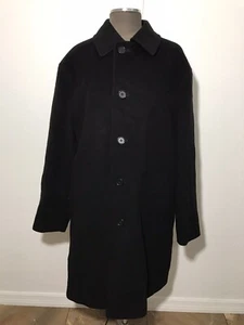 EUC BROOKS BROTHERS Black 100% Lambswool Long Overcoat Jacket Coat 40 R - Picture 1 of 10