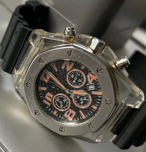VIP ITALY QUARTZ MENS STAINLESS STEEL & PLASTIC WATCH - Picture 1 of 14