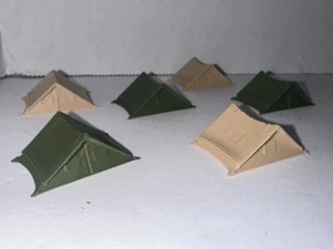 Spur N Campingzelte 6er Pack Armee / Militärfarben 1:160 Lagerlandschaft Diorama - Bild 1 von 12