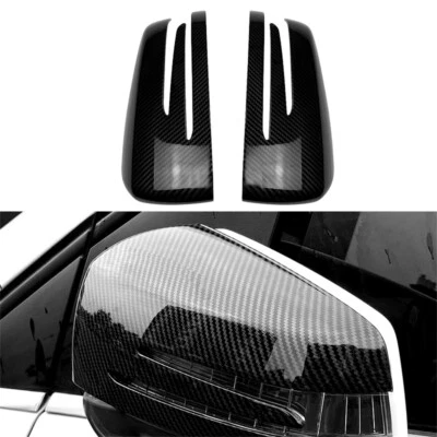 2X Cubierta de espejo retrovisor lateral de fibra de carbono negra para Mercedes-Benz Clase S W221 2010-2013 Foto 1 de 4