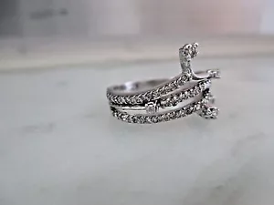 18K White Gold Natural Diamond Engagement Ring - Picture 1 of 10