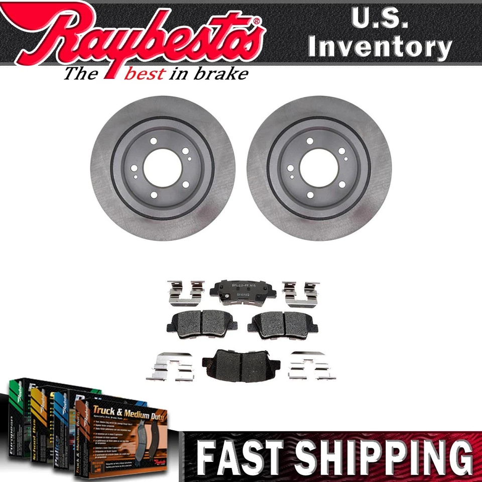 Kit de rotores de freno traseros pastillas de freno de cerámica y herrajes para Kia Optima 2013 Foto 1 de 4