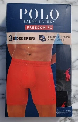 Nuevo paquete de 3 calzoncillos boxer negros medianos Polo Ralph Lauren para hombre sin fricción Foto 1 de 3