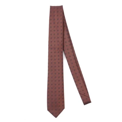 Corbata de seda Jacquard floral marrón-azul marino estrecha Luigi Borrelli Napoli 2,25" nueva Foto 1 de 4