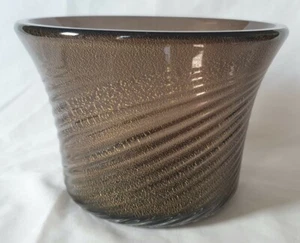 Italian Tommosa Barbi glass vase with gold fleck and smoky tones, circa 1980's - Picture 1 of 9