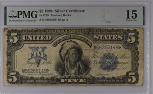 1899 $5 Silver Certificate "Indian Chief" Fr 278 PMG Choice Fine 15 - Picture 1 of 2
