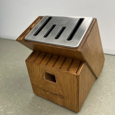 CALPHALON 15 Slot Hardwood Knife & Scissors Storage Block Maple finish Solid - Image 1 of 4