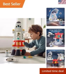 Rocket Space Toys, Kids Spaceship Playset W/Space Shuttle, 2 Astronauts, Educ... - Picture 1 of 7