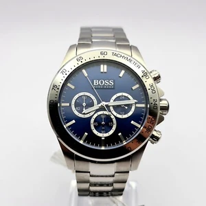 NEU BOSS IKON HB1512963 EDELSTAHL BLAU & SILBERFARBEN HERREN UHR - Bild 1 von 8