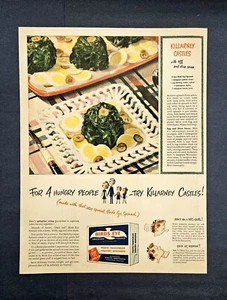 Birds Eye Spinat Werbung Vintage 1947 Killarney Schlösser Lebensmittel Rezept Werbung - Bild 1 von 4