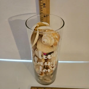 Seashell Covered Glass Vase Made In USA Handmade "Live Laugh Love" - Picture 1 of 3