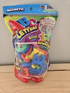 Magnetic Letters And Numbers 60pc Set NIB Resealable Educational Magnets Abc 123 - Picture 1 of 5