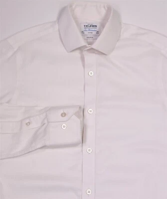 TM Lewin Fitted White Cotton Dress Shirt 14.5 33 Non-Iron (37) Slim Fit - Image 1 of 4