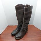 Timberland Bethel Brown Suede Leather Zip Up Tall Boots Womens 7 8323A Riding