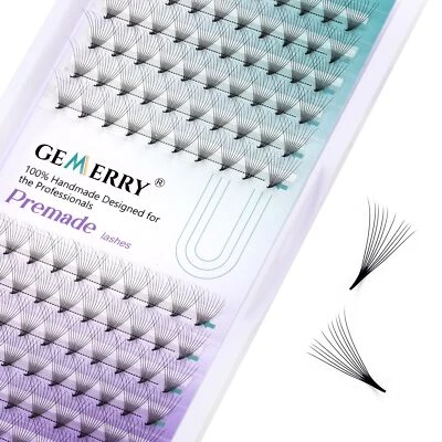 Extension Cils Prefait Cils Bouquets Soie Cils 0.07mm D curl 13mm Cils Volume... - Photo 1/4