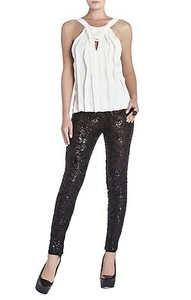 NEW BCBG MAX AZRIA OFF WHITE MALENA RUFFLE SLEEVELESS NRQ1R327/S65A TOP SIZE M - Picture 1 of 2