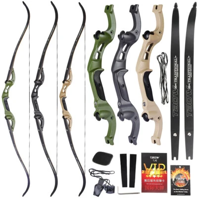F Interface 62" Recurve Bow 19" Riser 25-60lbs Limbs Archery Huunting Target - Image 1 of 4