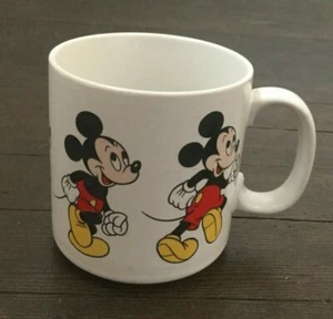 Walking Mickey Mouse Coffee Mug White Made in Korea Vintage - Picture 1 of 4