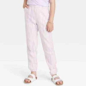 Cat & Jack Cozy Girls Fleece Jogger Pants PINK/PURPLE Joggers - Picture 1 of 2