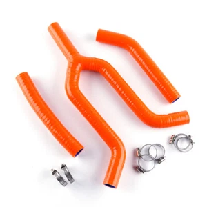For KTM 125 200 EXC 1998-2002 Silicone Radiator Coolant 3ply Hose Kit  Orange - Imagen 1 de 6